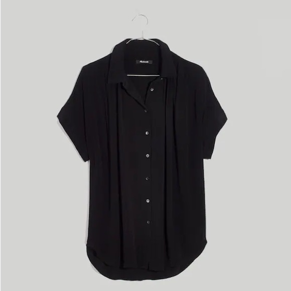 Madewell Central Drapey Shirt in Black - Picture 3 of 5